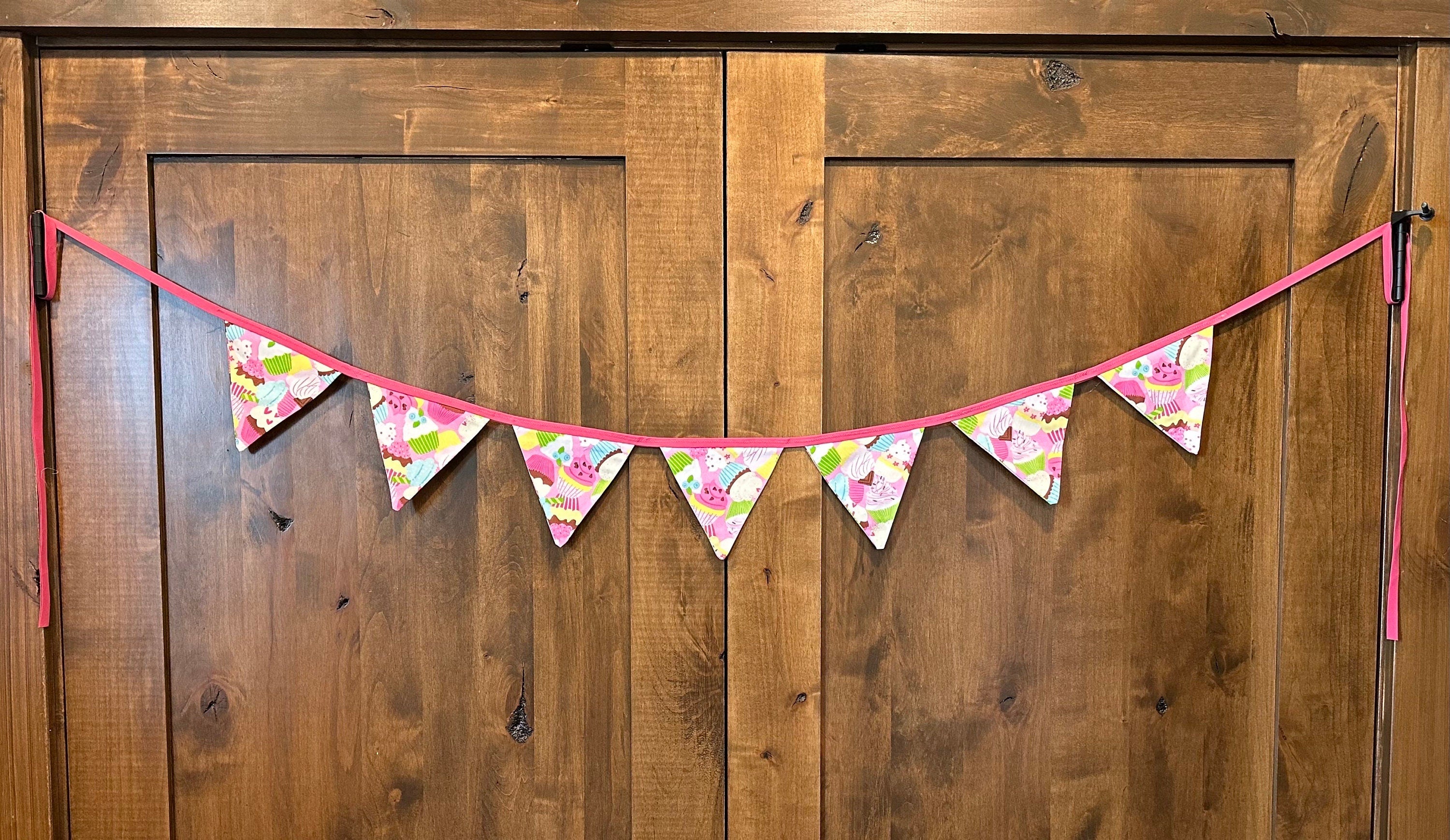 Cupcake Birthday Fabric Banner
